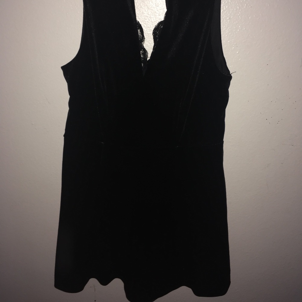 Black Velvet Romper - Picture 1 of 5